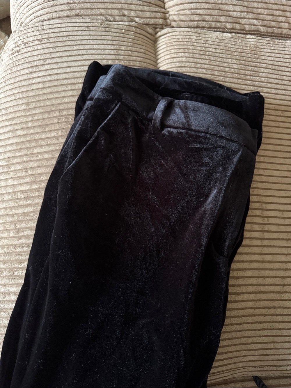 Skies are Blue Black Velvet Trousers